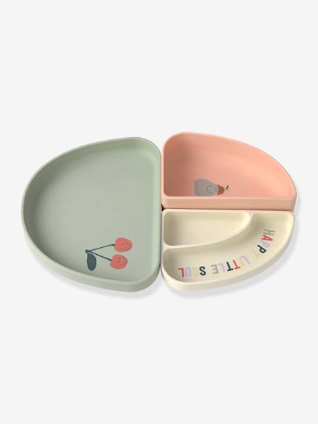 Set de vaisselle Happy Fruits en silicone LÄSSIG bleu+blush 12 - vertbaudet enfant 