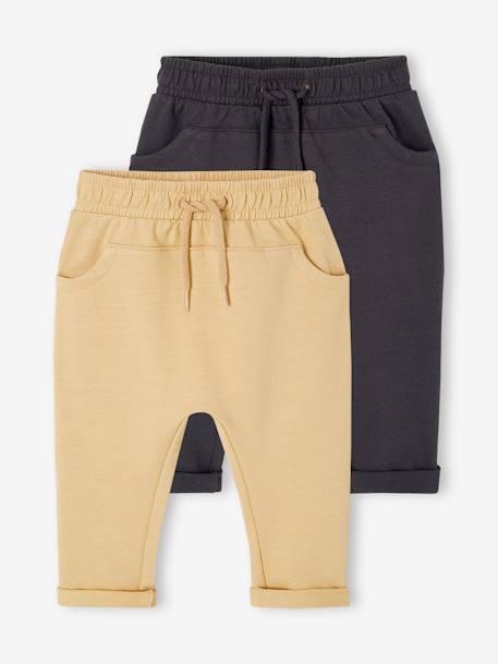 Bébé-Lot de 2 pantalons bébé en molleton 