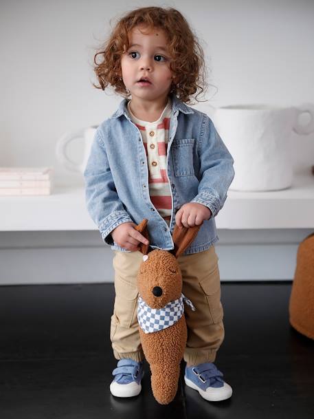 Chemise bébé en jean pressionnée personnalisable double stone 7 - vertbaudet enfant 