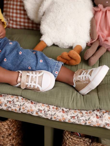 Baskets bébé fille synthétique lacets élastiqués et scratch or 2 - vertbaudet enfant 