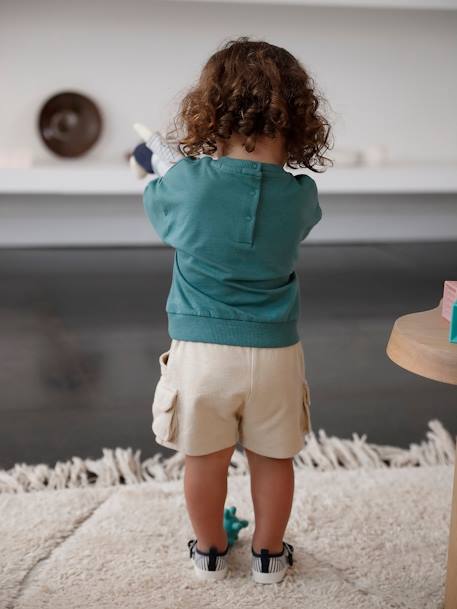 Sweat bébé personnalisable pressionné dos vert émeraude 8 - vertbaudet enfant 