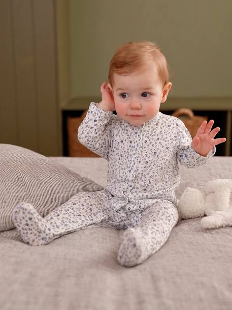 Lot de 2 pyjamas fleuris bébé fille bleu 2 - vertbaudet enfant 
