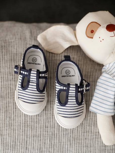 Babies toile bébé rayé bleu 1 - vertbaudet enfant 