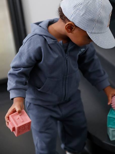 Ensemble sport sweat à capuche zippé + jogging bébé indigo 9 - vertbaudet enfant 