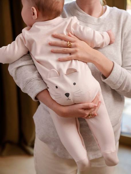 Pyjama bébé chat rose pâle 2 - vertbaudet enfant 