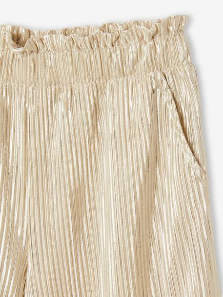 Pantalon large lamé cérémonie fille effet plissé or 3 - vertbaudet enfant 