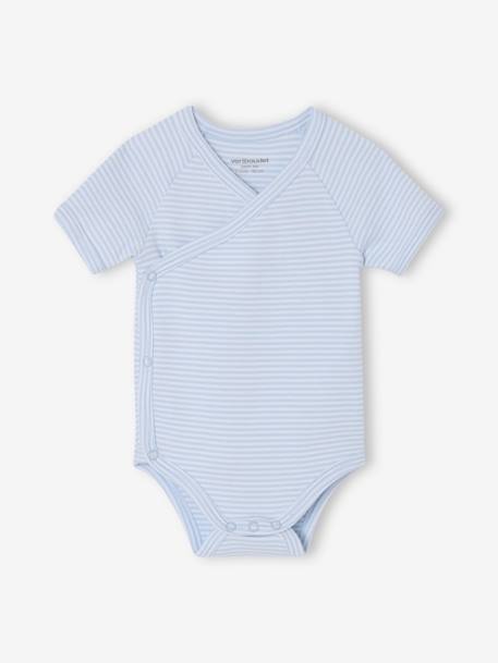 Lot de 3 bodies naissance manches courtes 'mon petit c½ur' bleu ciel 2 - vertbaudet enfant 