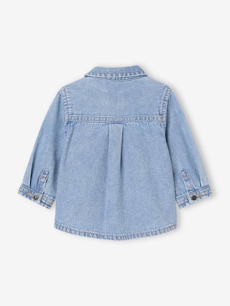 Chemise bébé en jean pressionnée personnalisable double stone 3 - vertbaudet enfant 