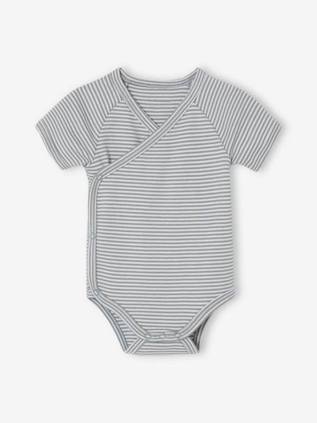 Lot de 3 bodies naissance manches courtes 'mon petit c½ur' bleu ciel 4 - vertbaudet enfant 