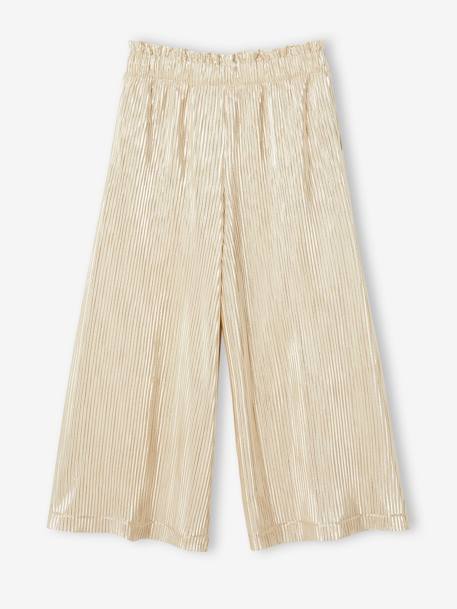 Pantalon large lamé cérémonie fille effet plissé or 2 - vertbaudet enfant 