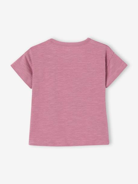 T-Shirt 'Happy Youpi' bébé manches courtes en coton bio violet 4 - vertbaudet enfant 