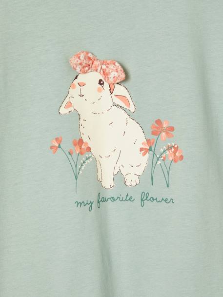 Tee-shirt motif fantaisie fille abricot+bleu grisé+écru+fraise 6 - vertbaudet enfant 