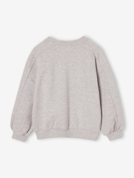 Sweat fille motif fantaisie écru+gris chiné+indigo 8 - vertbaudet enfant 