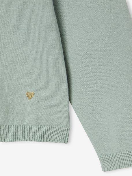 Gilet fille maille fine BASICS anthracite+beige chiné+bleu grisé+bois de rose+jaune+marine+vanille+vert émeraude 12 - vertbaudet enfant 