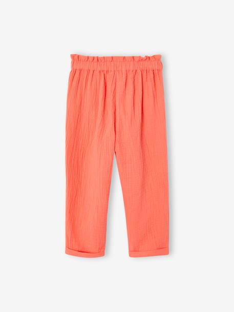 Pantacourt fille en gaze de coton anthracite+bleu+corail 13 - vertbaudet enfant 