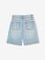 Bermuda fille en jean brodé fleurs bleu clair+bleu moyen 2 - vertbaudet enfant 