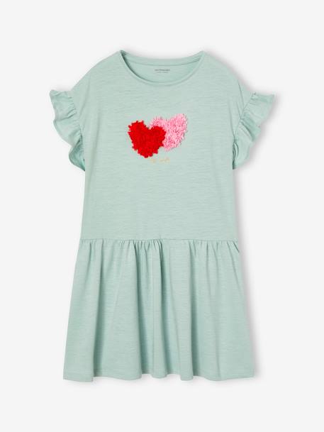Robe motif fantaisie en relief fille bleu grisé 1 - vertbaudet enfant 