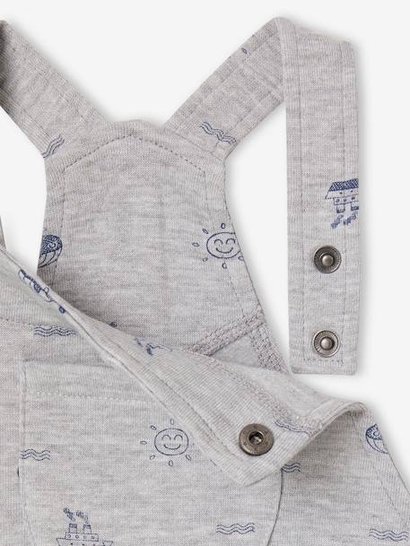 Salopette en molleton motifs marins bébé gris chiné 3 - vertbaudet enfant 