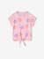 T-shirt fille imprimé noeud fantaisie manches courtes blanc+lavande+rose 5 - vertbaudet enfant 