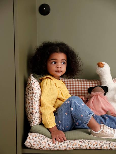 Jean bébé fille mom brodé stone 1 - vertbaudet enfant 