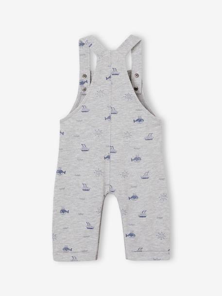 Salopette en molleton motifs marins bébé gris chiné 2 - vertbaudet enfant 
