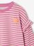 Sweat fille rayé manches à volants bleu pâle+marine+pivoine+rouge+vieux rose+violet 19 - vertbaudet enfant 