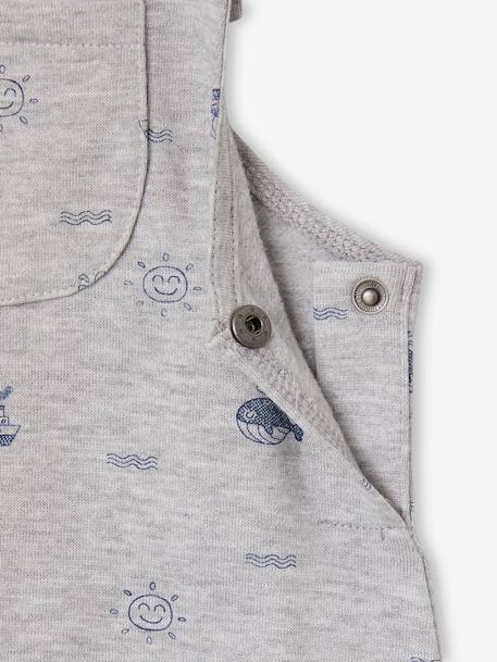 Salopette en molleton motifs marins bébé gris chiné 4 - vertbaudet enfant 