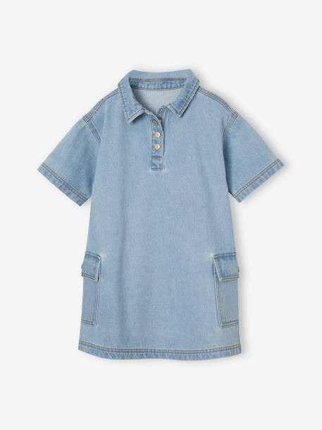 Robe en jean fille bleu clair 2 - vertbaudet enfant 