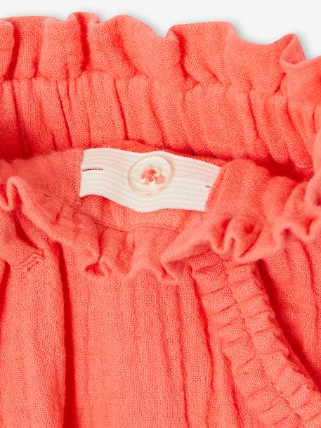 Pantacourt fille en gaze de coton anthracite+bleu+corail 15 - vertbaudet enfant 