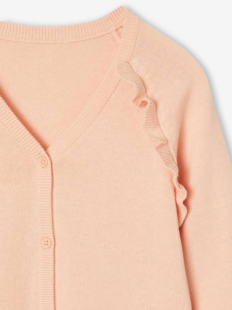 Gilet fille à volants cérémonie beige doré+écru+rose pâle+vert 9 - vertbaudet enfant 