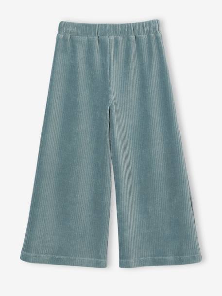 Pantalon fille large en velours anthracite+bleu grisé+blush+écru+kaki+marron+prune+rose 8 - vertbaudet enfant 