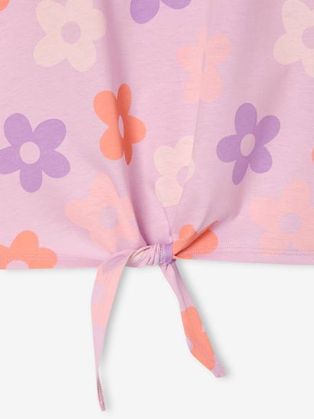 T-shirt fille imprimé noeud fantaisie manches courtes blanc+lavande+rose 7 - vertbaudet enfant 