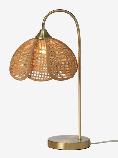 Lampe à poser fleur en rotin et pied en laiton or 3 - vertbaudet enfant 