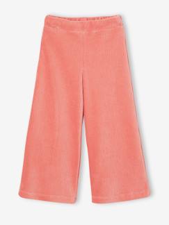 -Pantalon fille large en velours 