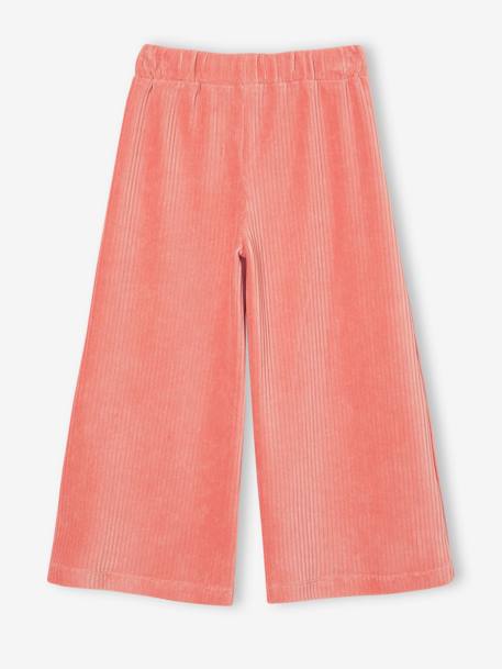 Pantalon fille large en velours anthracite+bleu grisé+blush+écru+kaki+marron+prune+rose 11 - vertbaudet enfant 
