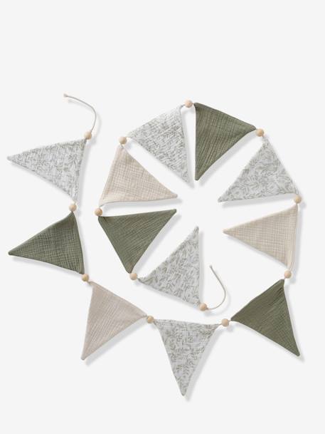 Guirlande fanions en gaze de coton cannelle+vert sauge 7 - vertbaudet enfant 
