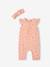 Ensemble bébé fille combinaison + bandeau imprimés rose imprimé+rose pâle+rose poudré+vert céladon imprimé 12 - vertbaudet enfant 