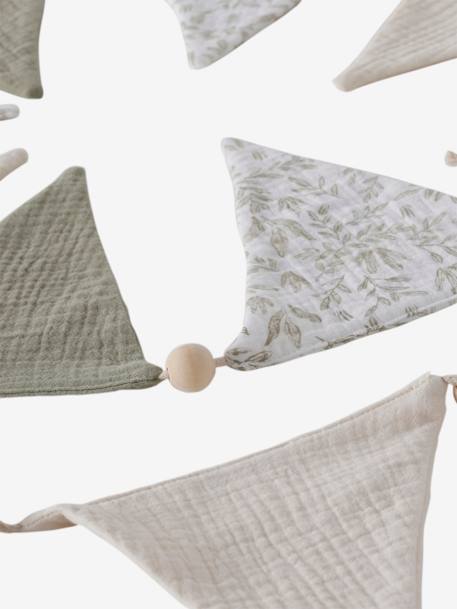 Guirlande fanions en gaze de coton cannelle+vert sauge 8 - vertbaudet enfant 
