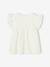 Blouse en gaze de coton brodée fille blanc+corail 2 - vertbaudet enfant 