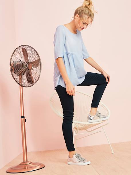 Skinny de grossesse en toile stretch Marron chocolat+noir 6 - vertbaudet enfant 