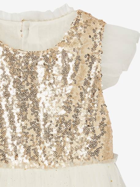 Robe cérémonie en sequins et tulle pailleté fille or 4 - vertbaudet enfant 