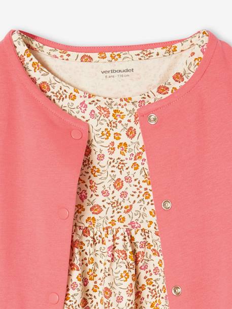 Ensemble fille robe + gilet mauve+rose+rose imprimé 15 - vertbaudet enfant 