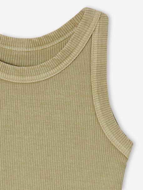 Débardeur fille en côtes écru+Imprimé léopard+rayé bleu+rose bonbon+vert sauge 20 - vertbaudet enfant 