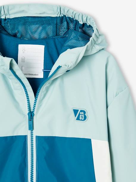 Blouson garçon coupe-vent colorblock bleu moyen+kaki+vert d'eau 12 - vertbaudet enfant 