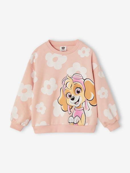 Sweat Pat Patrouille à fleurs fille motif Stella rose poudré 2 - vertbaudet enfant 