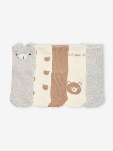 Lot de 5 paires de chaussettes « ourson » bébé Assorties+bleu chambray 2 - vertbaudet enfant 
