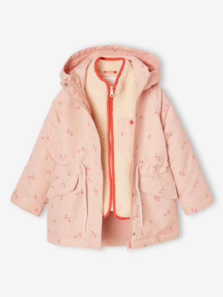 Parka fille 3 en 1 à capuche rose pâle 11 - vertbaudet enfant 