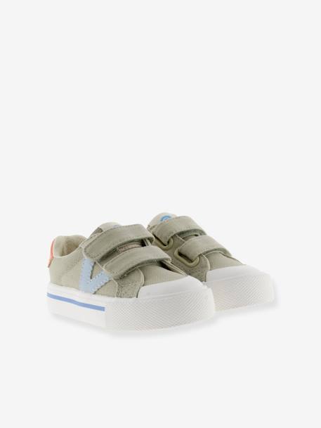 Baskets enfant en toile couleur Tribu Tiras Lona bleu jean+kaki+rose 7 - vertbaudet enfant 