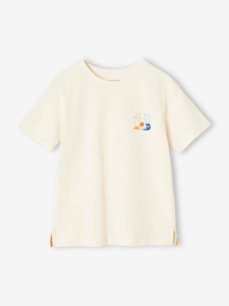 T-shirt garçon maxi motif dos écru+vert sauge 3 - vertbaudet enfant 