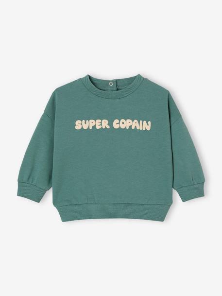 Sweat bébé personnalisable pressionné dos vert émeraude 6 - vertbaudet enfant 